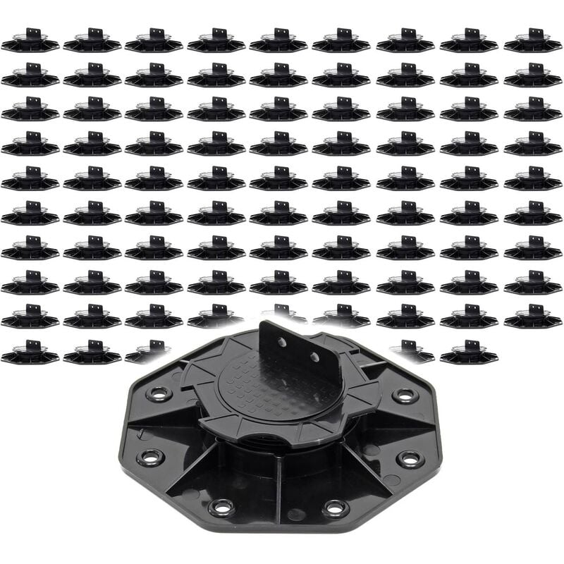 Set 90x Stelzlager für Terrassen, 2700kg, 18-28mm, höhenverstellbare Stellfüße für Terrassendielen, Platten und Planken - Xpotool