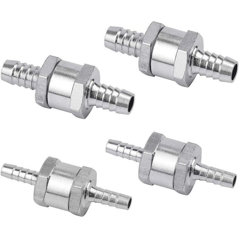 XVX 4er-Set Diesel-Rückschlagventil 6/8/10/12 mm, Kraftstoffventil aus Aluminiumlegierung mit Pfeil für Benzin, Diesel, Auto, Boot, Motorrad