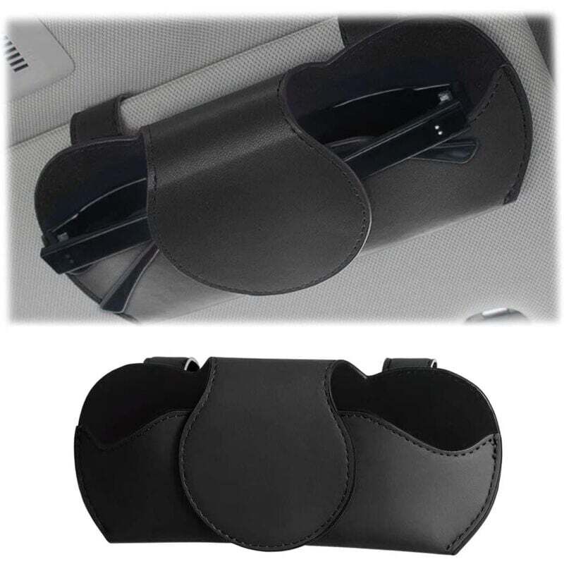 Brillenhalter für Auto-Sonnenblende, PU-Leder-Auto-Brillenetui, magnetischer Brillenhalter für Auto, universelles Auto-Innenzubehör, für Autos