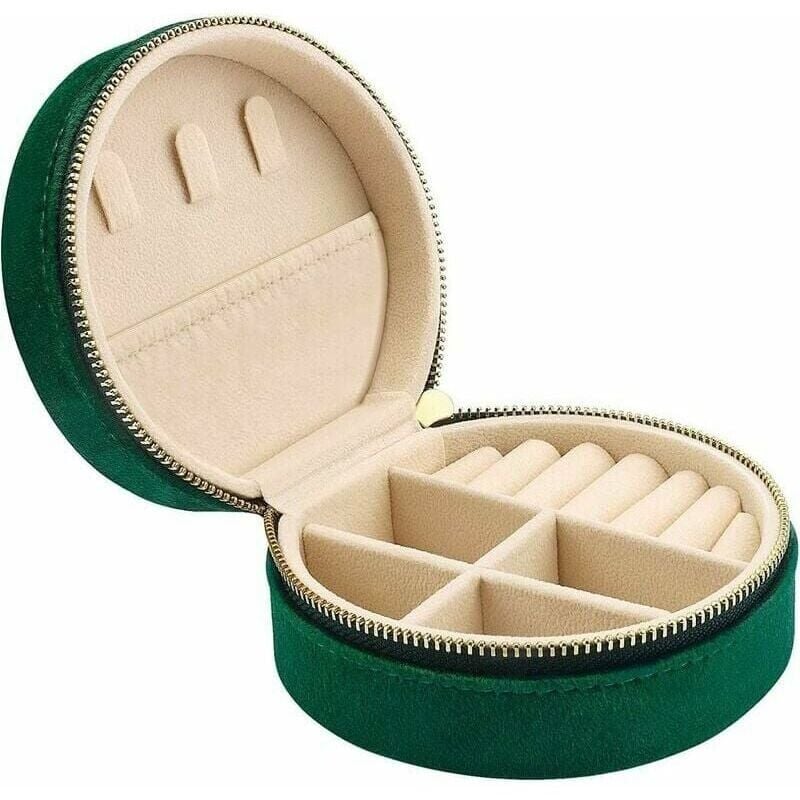 Mini-Reise-Schmuckkästchen aus Samt, Reise-Schmuckkästchen für Mädchen und Frauen, kleiner Schmuck-Organizer für Ringe, Ohrringe, Halsketten,