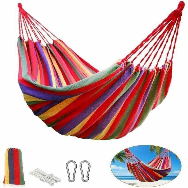 Outdoor-Mehrfach-Hängematte, Baumwoll-Doppelschaukel-Hängematte, Outdoor-Camping-Hängematte, 2-Personen-Hängematte, ultraleichte