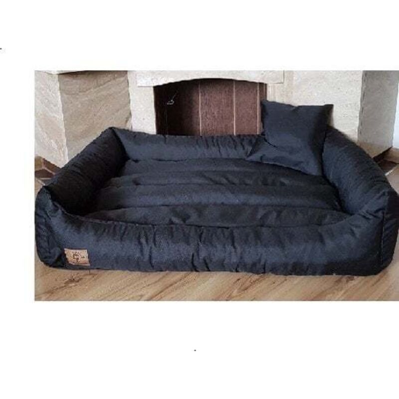 Viking Choice - xxl Hundebett aus schwarzem Kunstleder - Hundekissen Hundesofa Katzenbett Hundekorb - Wasserdicht