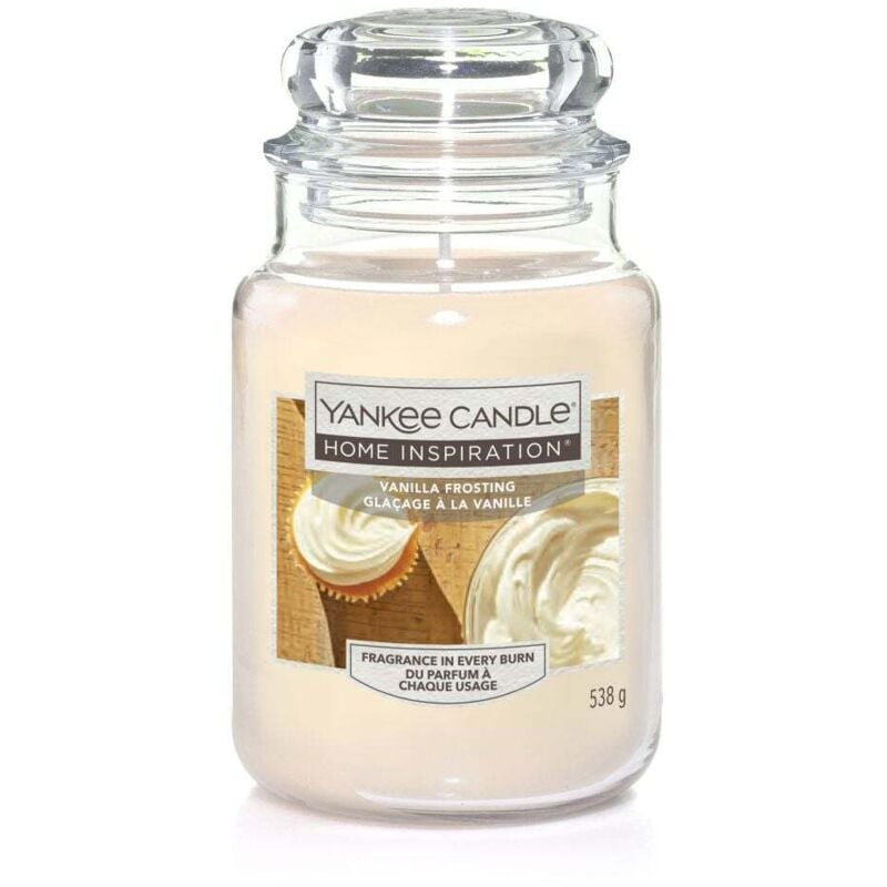 Yankee Candle Duftkerze Großes Glas Vanilla Frosting 538 g, creme Duft Kerze