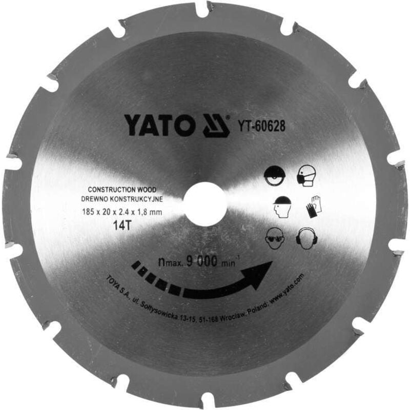 Shield 185/14T 20MM (holz mit nägeln) YT-60628 Yato