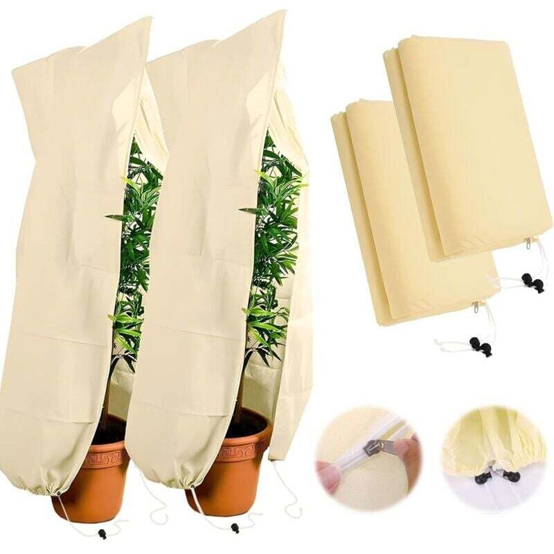 YMYNY 2 Stück Winterabdeckung für Pflanzen im Freien, 120 x 180 cm, atmungsaktive Winterabdeckung für Pflanzen im Freien, wiederverwendbare