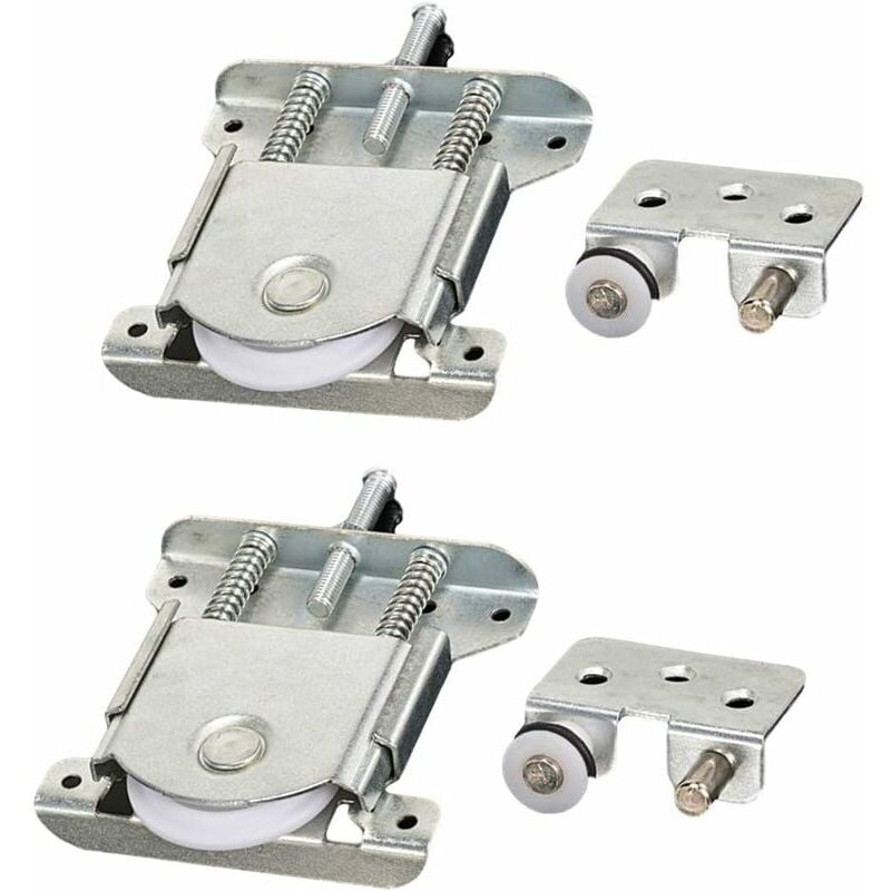 2 Stück Schiebetürrollen für Kleiderschränke, Laufrollen, Rollenführungen mit Dämpfungspuffer, Tragkraft 20 kg - Ymyny