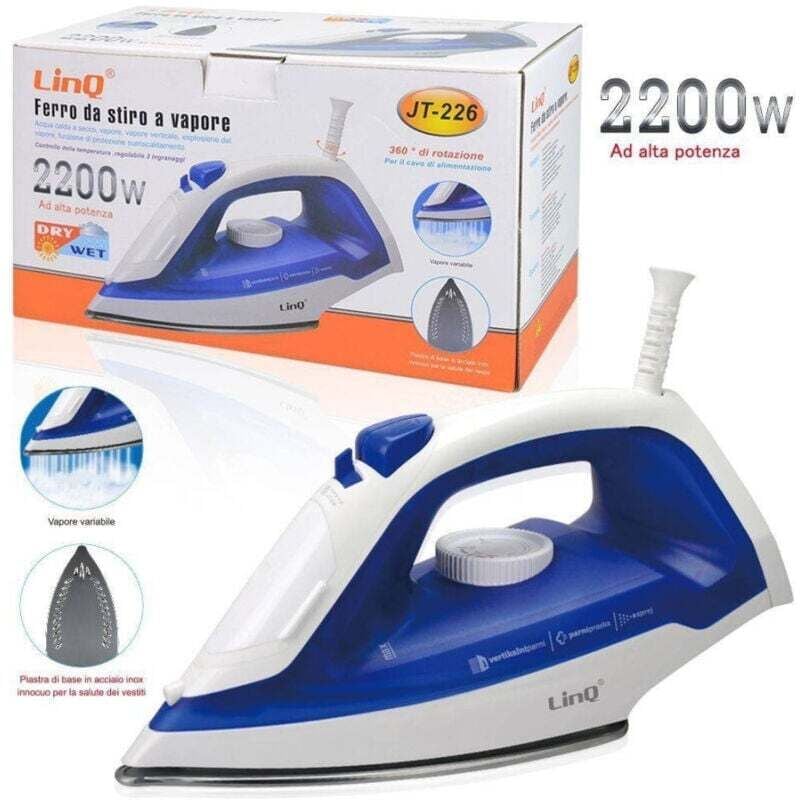 2200 w Dampfbügeleisen mit Anti-Kalk- und langlebiger Stahlsohle JT-226 - - Ymyny