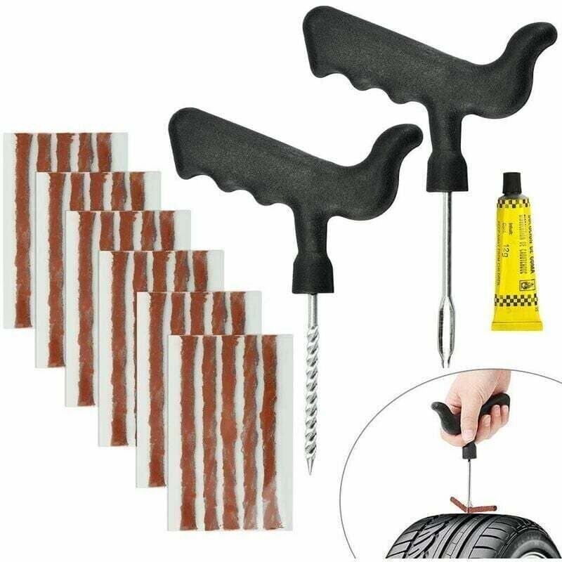 YMYNY 30-teiliges Reparaturset für Reifen aus Naturkautschuk, Autoreifen-Reparaturset, 6 mm/10 cm, Motorradreifen-Reparaturset mit 2