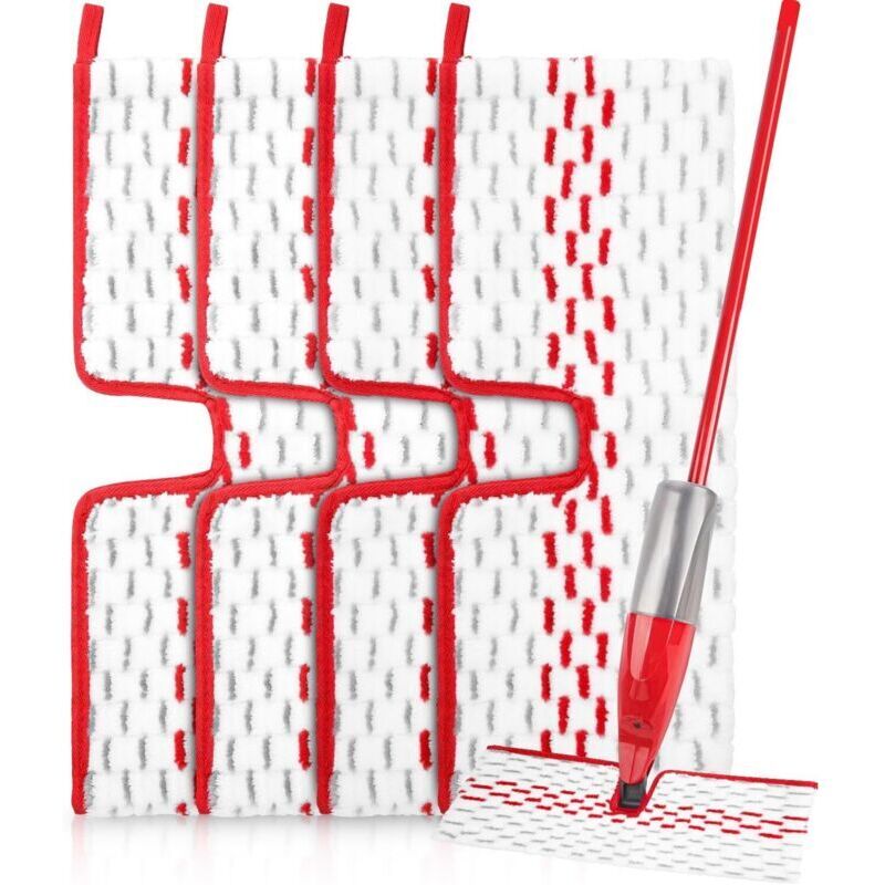 YMYNY 4 Stück 2-in-1 Vileda-Mopp-Pads für Vileda 1–2 Spraymax, waschbare Mikrofaser-Mopp-Reinigungspads, Mikrofaser-Nachfüllpackung für alle
