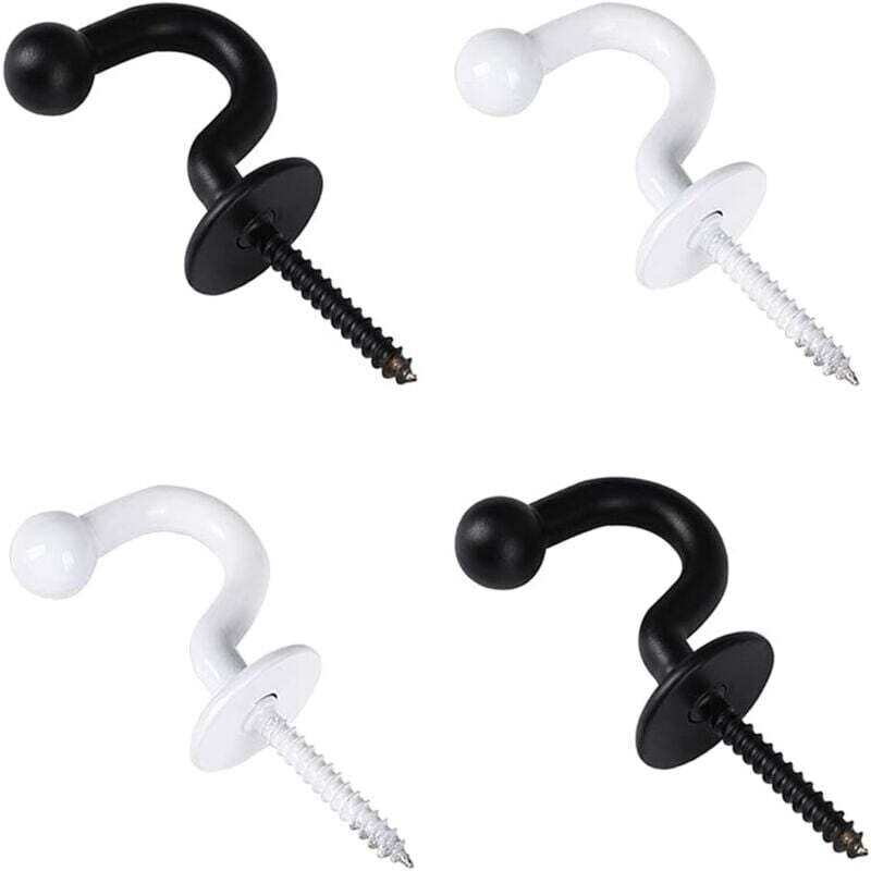 YMYNY 4er-Pack Gardinenhaken, U-förmige Gardinen-Raffhalterhaken, dekorative Wandhaken für Gardinen-Raffhalter, Gardinen