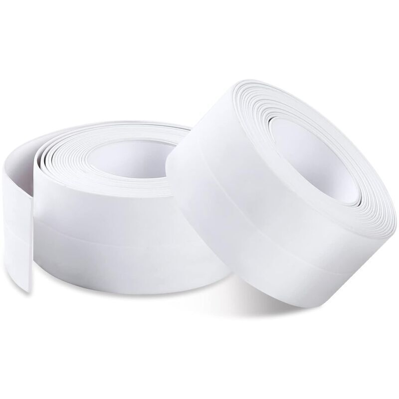 Ymyny - Badezimmer-Dichtungsmittel, 2er-Pack selbstklebendes PVC-Dichtungsband für Badezimmer und Küche, Anti-Schimmel-Versiegelung (3,8 cm x 3,2 m)