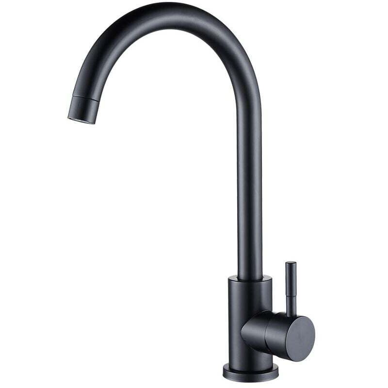 YMYNY Badezimmer-Mischbatterie, Badezimmer-Wasserhahn, Waschtischarmatur, Einhebel-Waschtischmischer, Schwarzer Badezimmer-Waschbeckenhahn