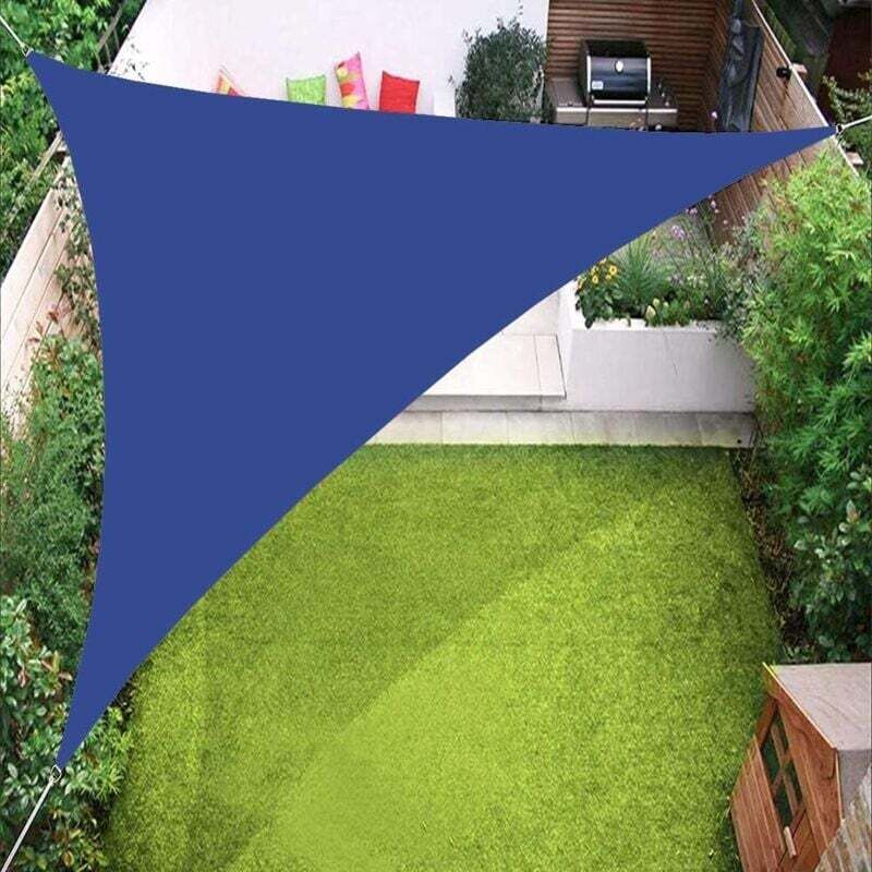 Ymyny - Dreieckiges Sonnensegel, 98 % UV-blockierendes Sonnensegel für Terrasse, Rasen, Garten, Hof, Blau
