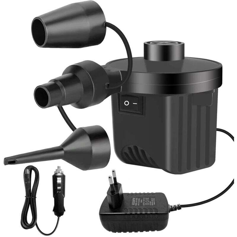 Ymyny - Elektrische Luftpumpe, Inflator, Deflator, Inflator mit 3 Düsen, Hochleistungs-Paddelpumpe für Luftmatratze, aufblasbare Matratzen