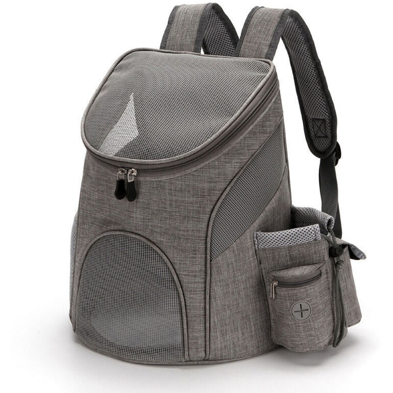YMYNY Haustier-Rucksack mit Kotbeutel, Leckerlifach für Katzen und Hunde und Wasserflasche, atmungsaktive Tragetasche für kleine und mittelgroße Hunde