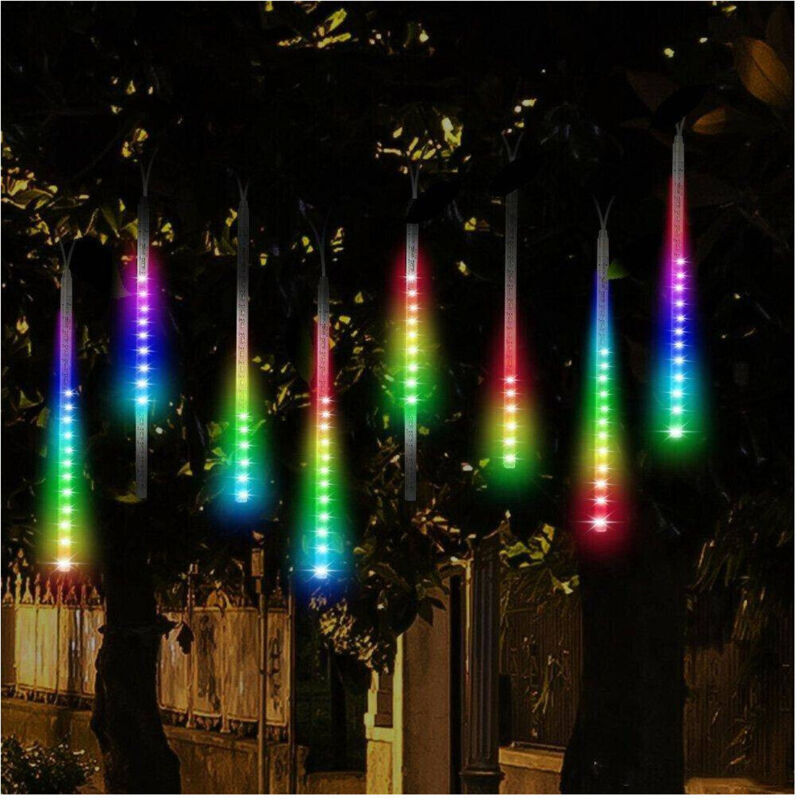LED-Weihnachtsbeleuchtung für den Außenbereich, RGB-Meteoriten-Sternschnuppen-Regeneffekt – - Ymyny
