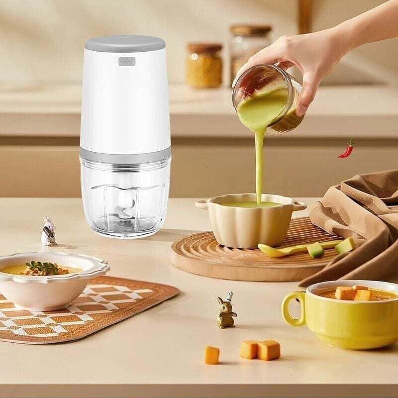 YMYNY Mini-Babymixer, Mini-Küchenmaschine, 300 ml Babymixer, Mini-Elektrozerkleinerer, Mini-Küchenmaschine mit USB-Aufladung, elektrischer Mixer für