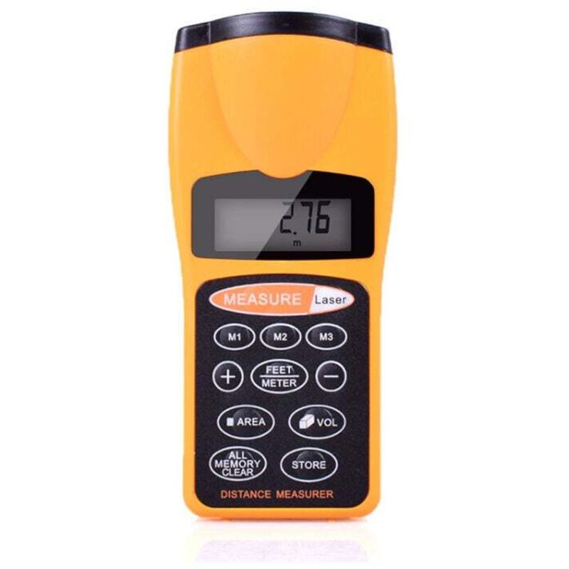 Multifunktionaler LCD-Ultraschall-Entfernungsmesser, Mess-Entfernungsmesser mit Laserpointer, Digitaler Entfernungsmesser für den Heimgebrauch - Ymyny