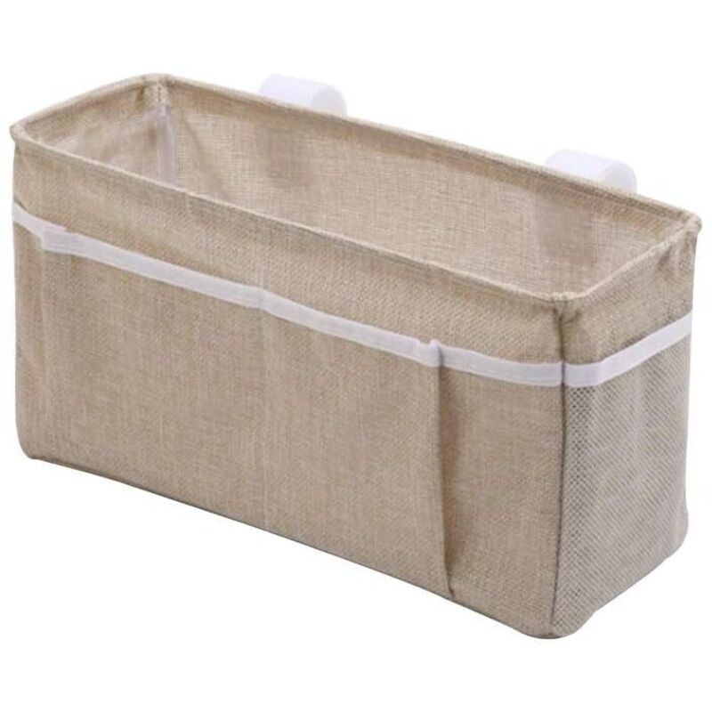 YMYNY Nachttisch-Aufbewahrungstasche, hängender Nachttisch, hängender Nachttischkorb, für Etagenbett, TV-Fernbedienung (Beige)