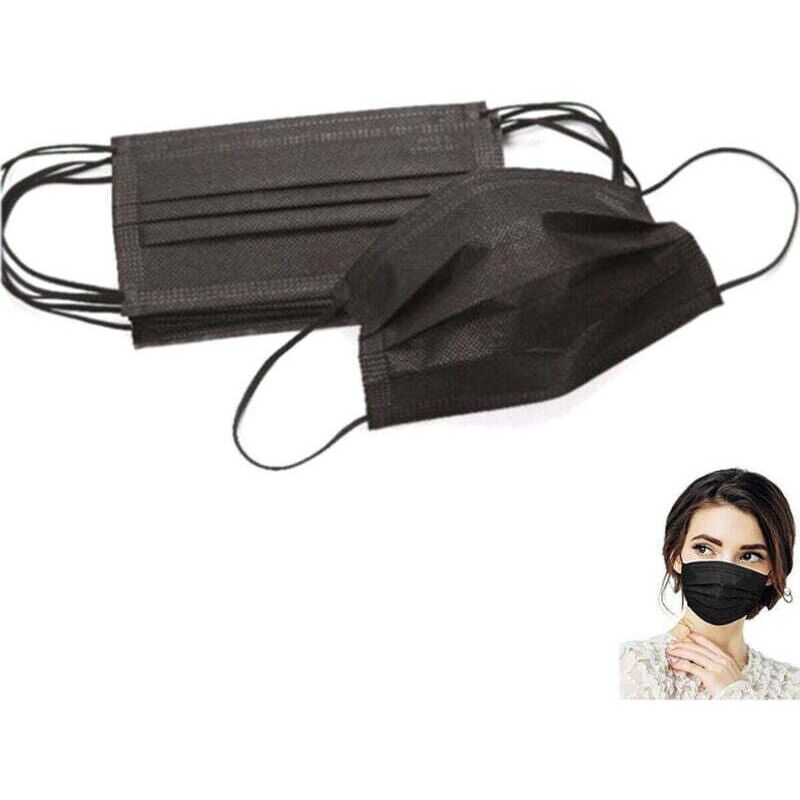 Schwarze chirurgische Einweg-Schutzmasken in tnt - - Ymyny