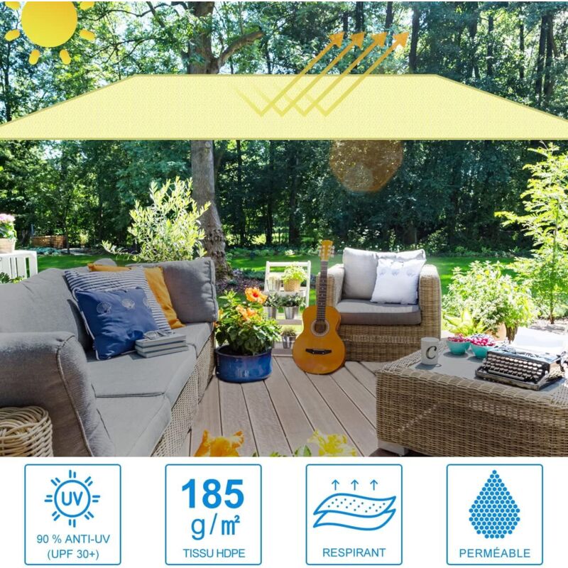 Ymyny - Sonnensegel, Garten-Sonnensegel, Terrassen-Sonnensegel, Sonnenschutzsegel, 90 % UV-beständig, atmungsaktiv, hochdichtes hdpe, für