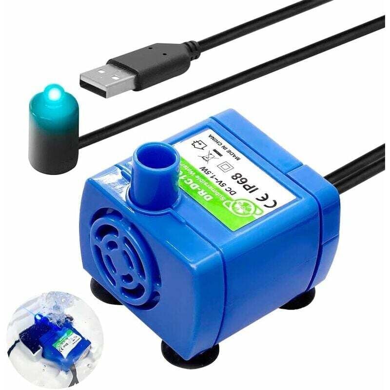 Tauchwasserpumpe für Haustiere, Trinkbrunnenpumpe für Haustiere, USB-Anschluss, Ersatz-Katzenbrunnenpumpe - Ymyny
