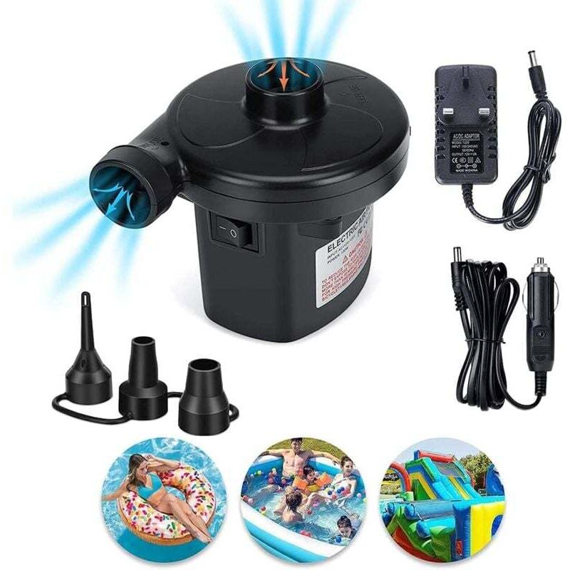 Ymyny - Tragbare elektrische Luftpumpe, dc 12 v/ac 230–240 v, schnelles Befüllen, elektrische Luftpumpe, Luftpumpe für aufblasbare Luftmatratze,