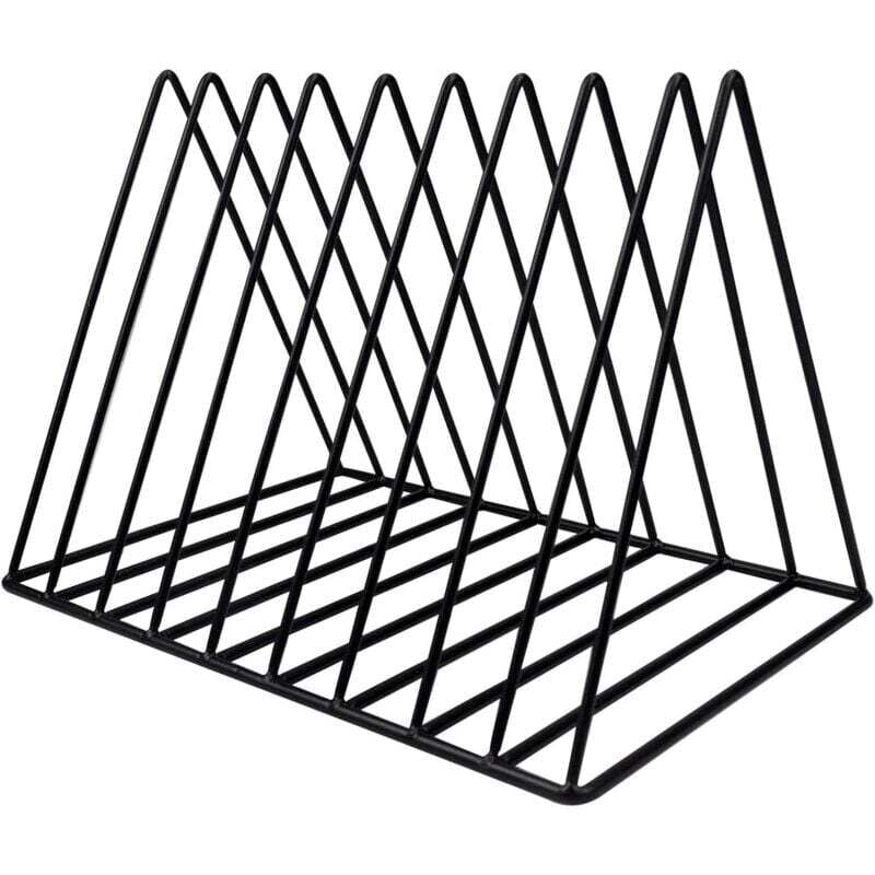 Zeitschriftenhalter aus Metall, 9 Fächer, goldener Zeitschriftenhalter, dreieckiges Bücherregal, Bücherregal, Zeitungsständer,