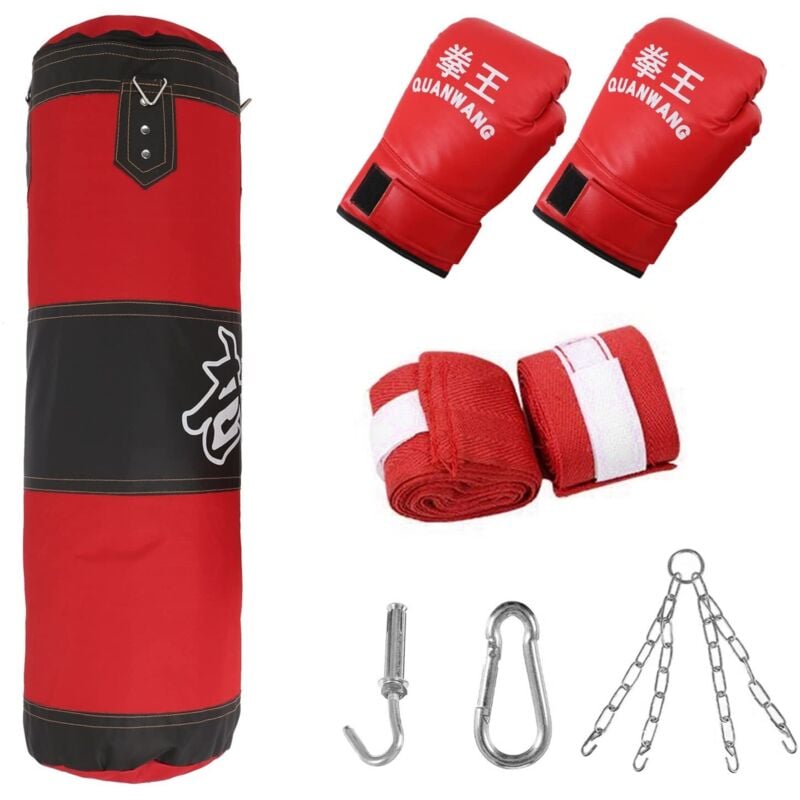 YORKING Boxsack Set Taekwondo Karate Training Fitness Leerer Sandsack mit Handschuhe Gefüllt Punching Bag für Jungen oder Mädchen
