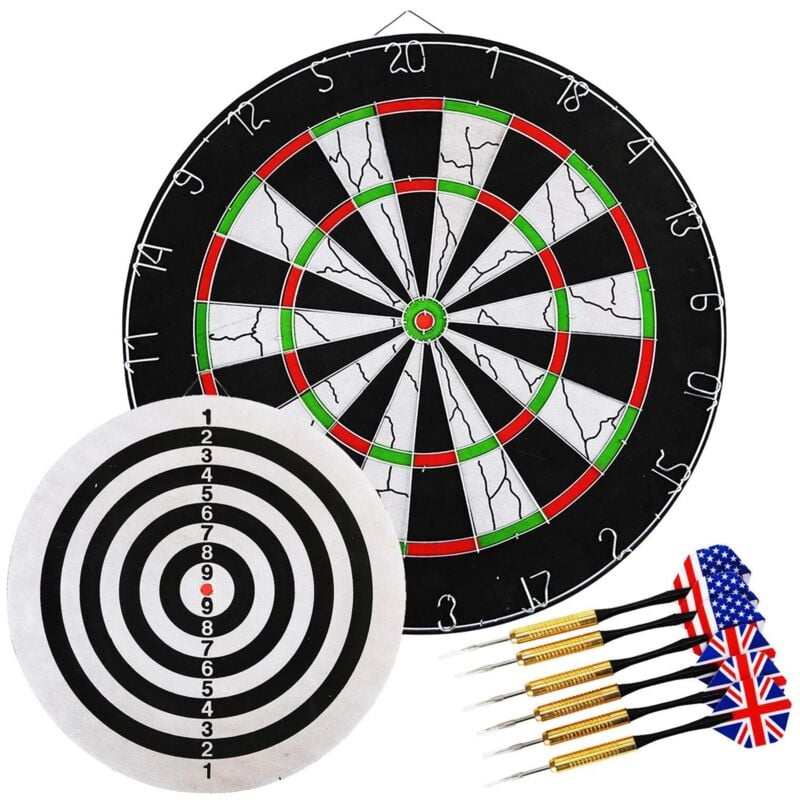YORKING Professionelle Darts Dartwurfspiel Doppelseitige Dartscheibe Hochwertiges Sisalfaser-Dartset Superfeine Drahtkantenpfeile