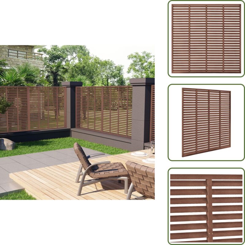 Maison Chic - The Living Store Lamellenzaun wpc 180x180 cm Braun - Holz-Look Zaun - wpc Zaun - Lattenzaun - Gartenzaun - Sichtschutz