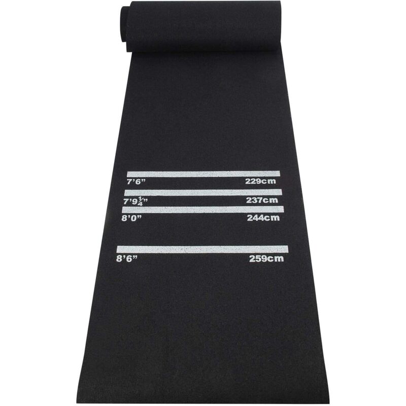 Youyijia Darts Matte mit 4 werfenden Entfernungen Oche Dart Board Matte Rutschfester Gummiteppich für Boden 300cm x 62cm