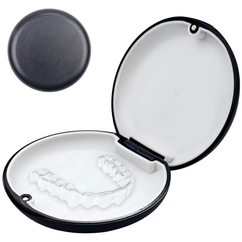 Zahnspangendose Schwarz – Praktische Prothesenbehälter & KFO-Box für Gebiss, Robust & Hygienisch