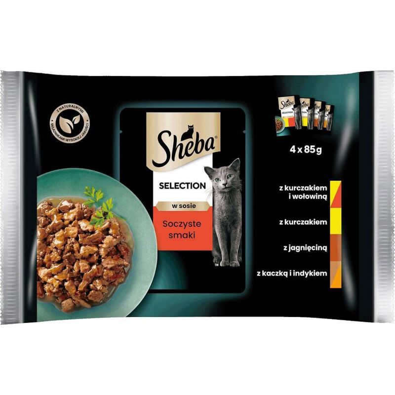 Sheba Selection in Sauce – Saftige Aromen in Sauce – 4 x 85 g