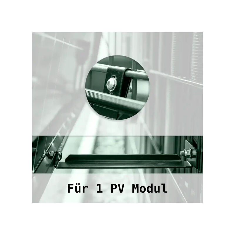 Feueranker ® - Zaun pv Montagepaket Angewinkelt für 1 PV-Modul Schwarz M3B Solar Zaun Montage 0% nach §12 Abs. 3 UstG