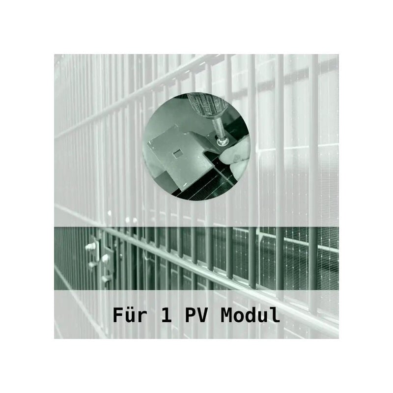 Feueranker ® - Zaun pv Montagepaket für 1 PV-Modul mit Montagematerial Schwarz M2B Solar Zaun 0% nach §12 Abs. 3 UstG