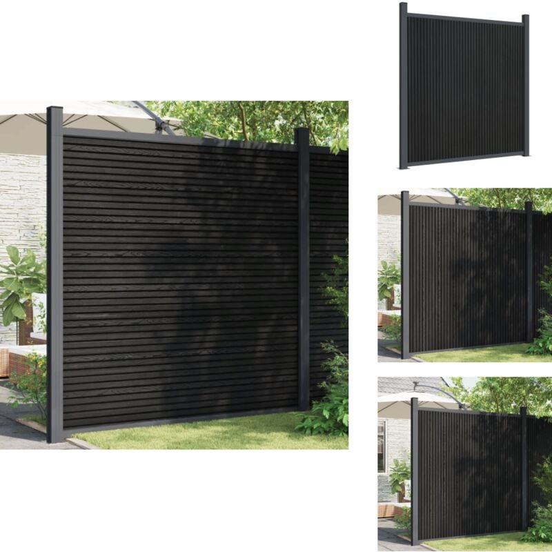 Vidaxl - Zaunelement Grau 173x186 cm wpc - Gartenzaun - Sichtschutzzaun - Holz-Kunststoff-Komposit - wpc Zaun - Grauer Zaun