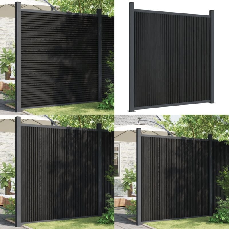 Zaunelement Grau 173x186 cm wpc - Gartenzaun - Sichtschutzzaun - Holz-Kunststoff-Komposit - wpc Zaun - Grauer Zaun - Home & Living