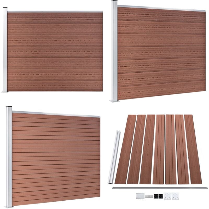 Zaunelement wpc 175x146 cm Braun - Gartenzaun - wpc Zaun - Holzzaunt - Privacy Screen - Gartenabgrenzung - Home & Living