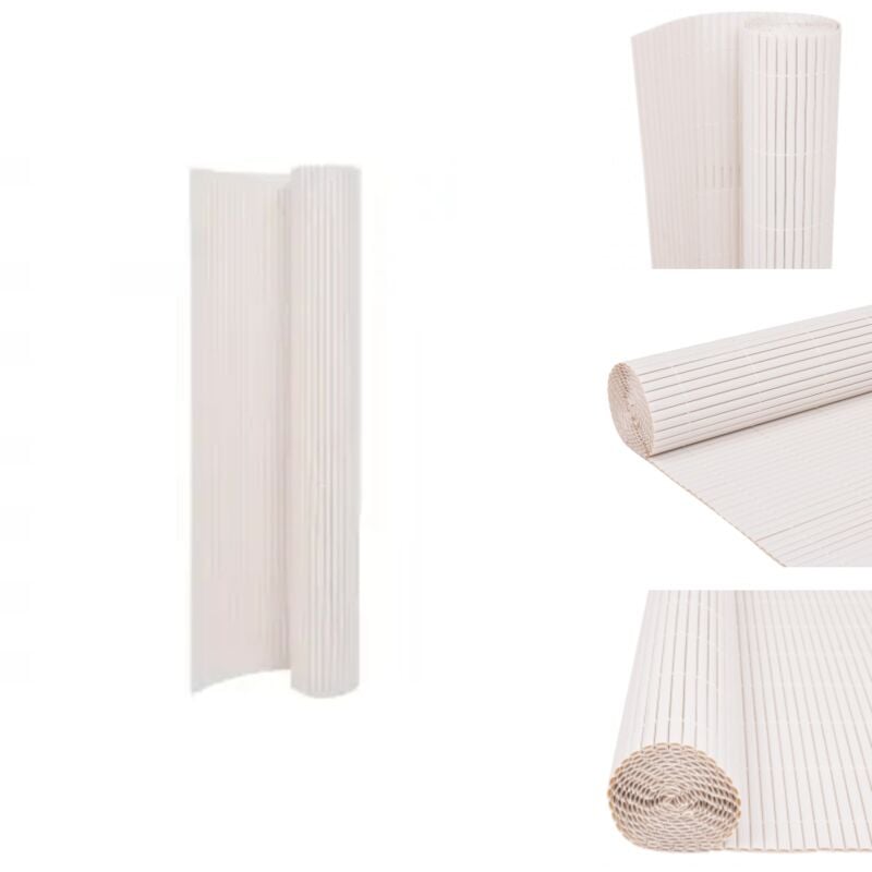 Gartenzaun Doppelseitig 110x400 cm Weiß - Gartenzaun - PVC-Zaun - Sichtschutz - Windschutz - Beetumrandung