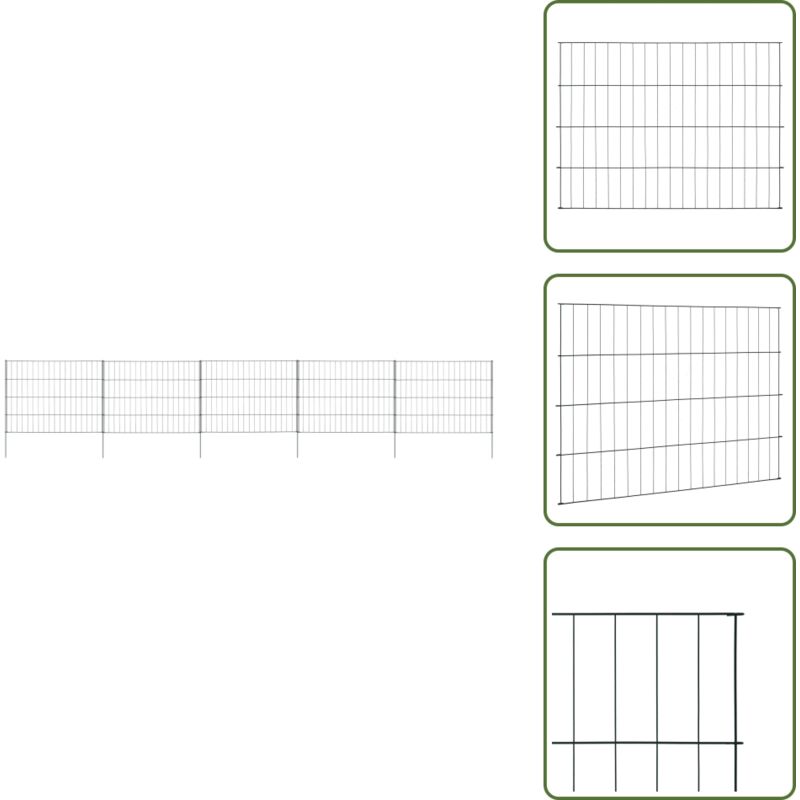 Vidaxl - Gartenzaun Set 115x79 cm Grün - Gartenzaun - Stahlzaun - Poolzaun - Kinderzaun - Beetsicherung