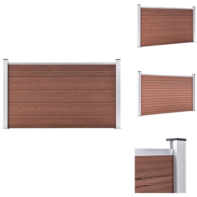 Gartenzaun wpc 180×105 cm Braun - Gartenzaun - wpc Zaun - Holz-Kunstoff-Zaun - Brown Garden Fence - Terrasse Abgrenzung