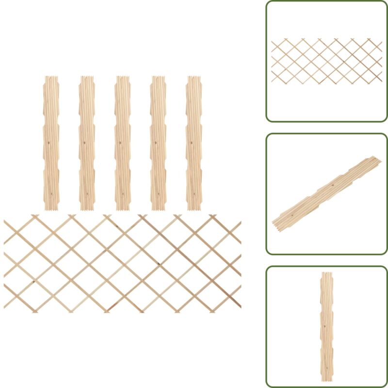 Rankzäune 5 Stk. Massivholz Tanne 180x80 cm - Holz Zaun - Holzzaun - Gartenzaun - Privacy Screen - Terrasse Zaun