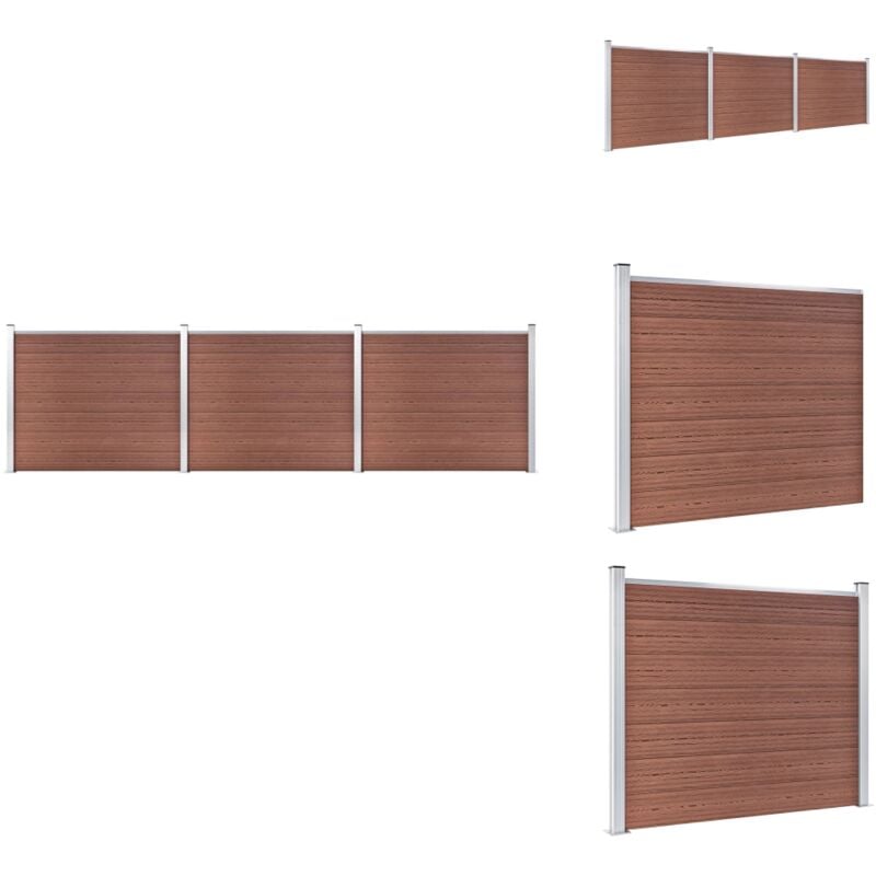 Vidaxl - Zaunelement Set wpc 526x146 cm Braun - Zaunelement - Gartenzaun - wpc Zaun - Holzzaunt - Privacy Screen