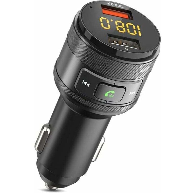 ZeaLife Bluetooth FM-Transmitter – Bluetooth 5.0 Autoadapter mit QC 3.0 Schnellladegerät, Freisprecheinrichtung/USB-Stick