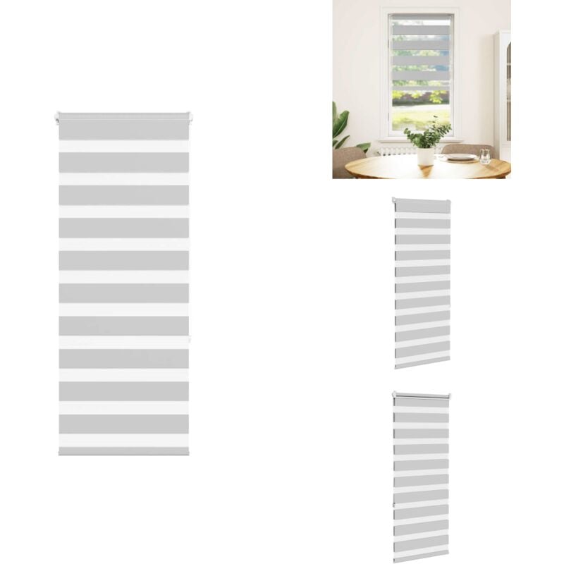 Zebrarollo Hellgrau 55x150 cm Stoffbreite 50,9 cm Polyester - Zebra-Jalousie - Zebra-Jalousien - Zebra-Rollo - Doppelrollo