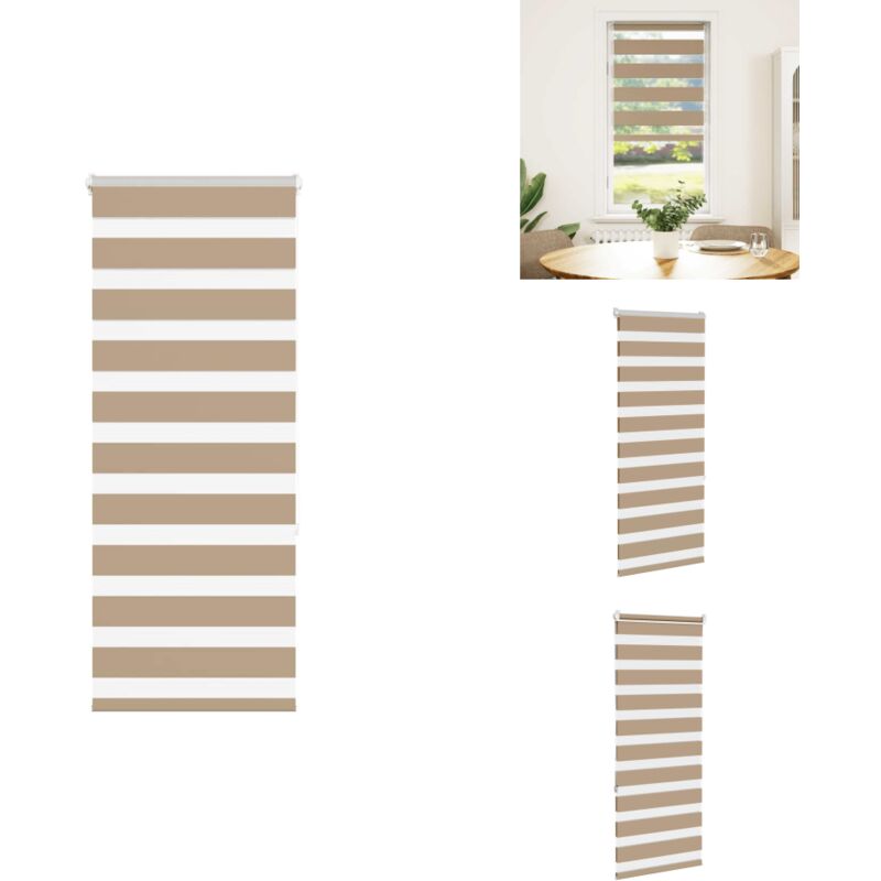 Zebrarollo Sandbraun 55x150 cm Stoffbreite 50,9 cm Polyester - Zebra-Jalousie - Zebra-Jalousien - Zebra-Rollo - Doppelrollo