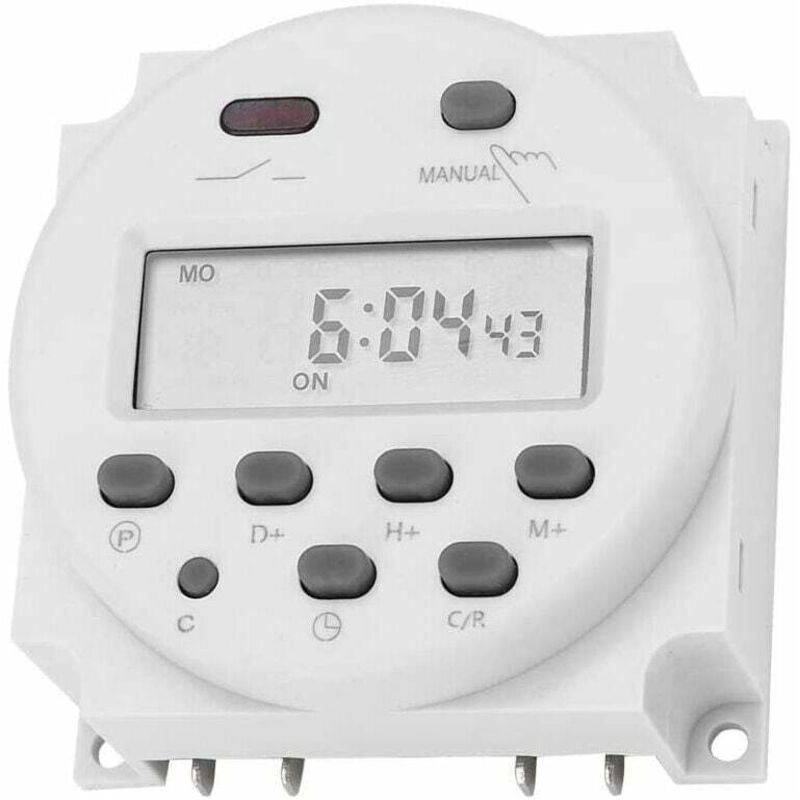 Shining House - Zeitschaltuhr, 12 v, 16 a, elektronischer digitaler LCD-Zeitrelaisschalter, programmierbarer LCD-Digital-Mikrocomputer,