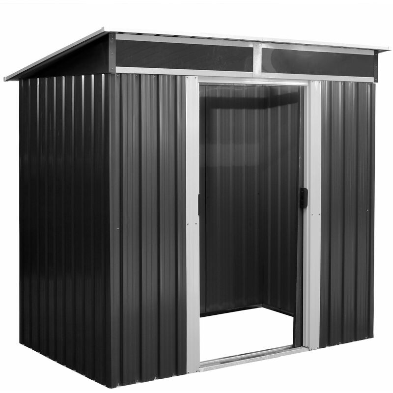 Geräteschuppen mit Schiebetür (b) 238 x (t) 132 x (h) 180 cm Anthrazit - Zelsius