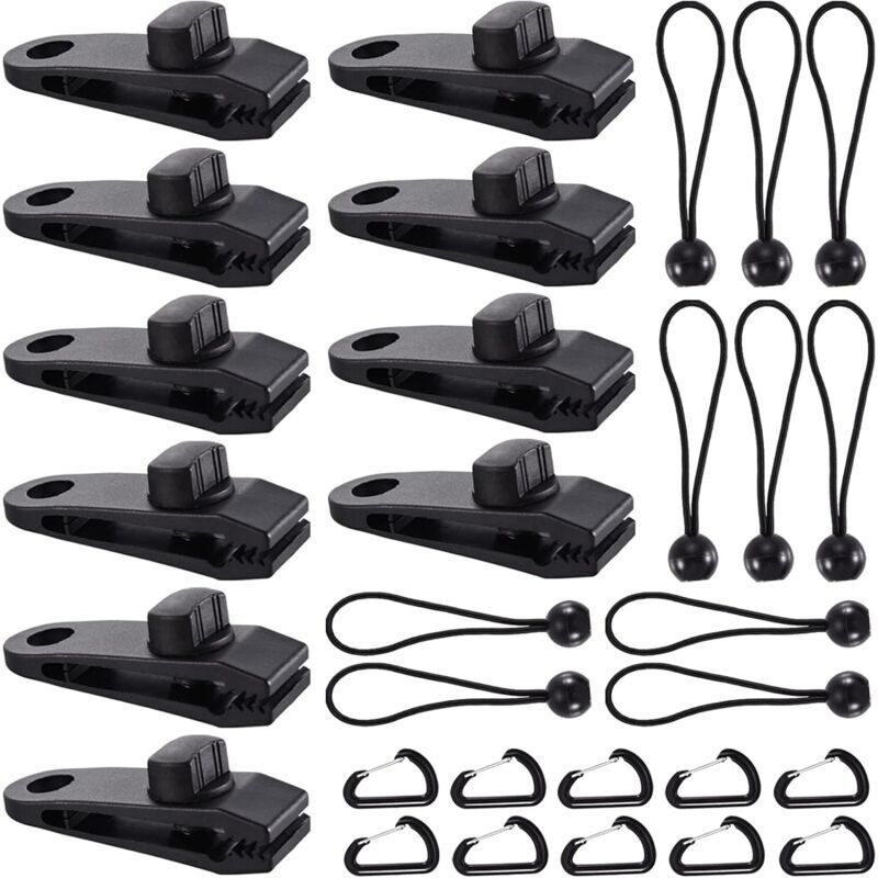 Zeltplanenclips, 30 Stück, Zeltclips, Hochleistungs-Planenclips, Planenclips für Markisen, Krokodilmaul-Zeltclips für Zelte, Planen, Markisen,